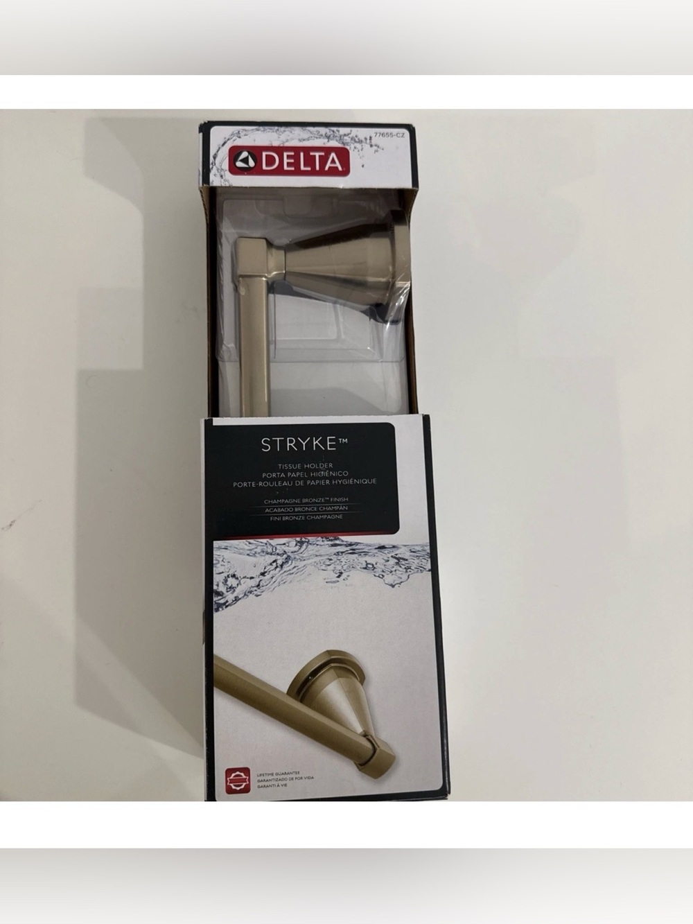 Delta 77655-CZ Stryke Tissue Holder CHAMPAGNE BRONZE Finish Lifetime Guarantee